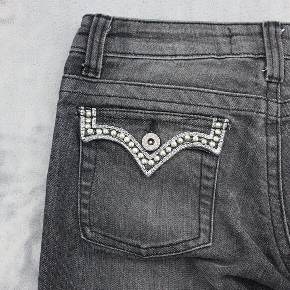 Farlow Jeans Pants Womens 9 Black Denim Flat Front Bootcut Pockets Jeans - Picture 14 of 16